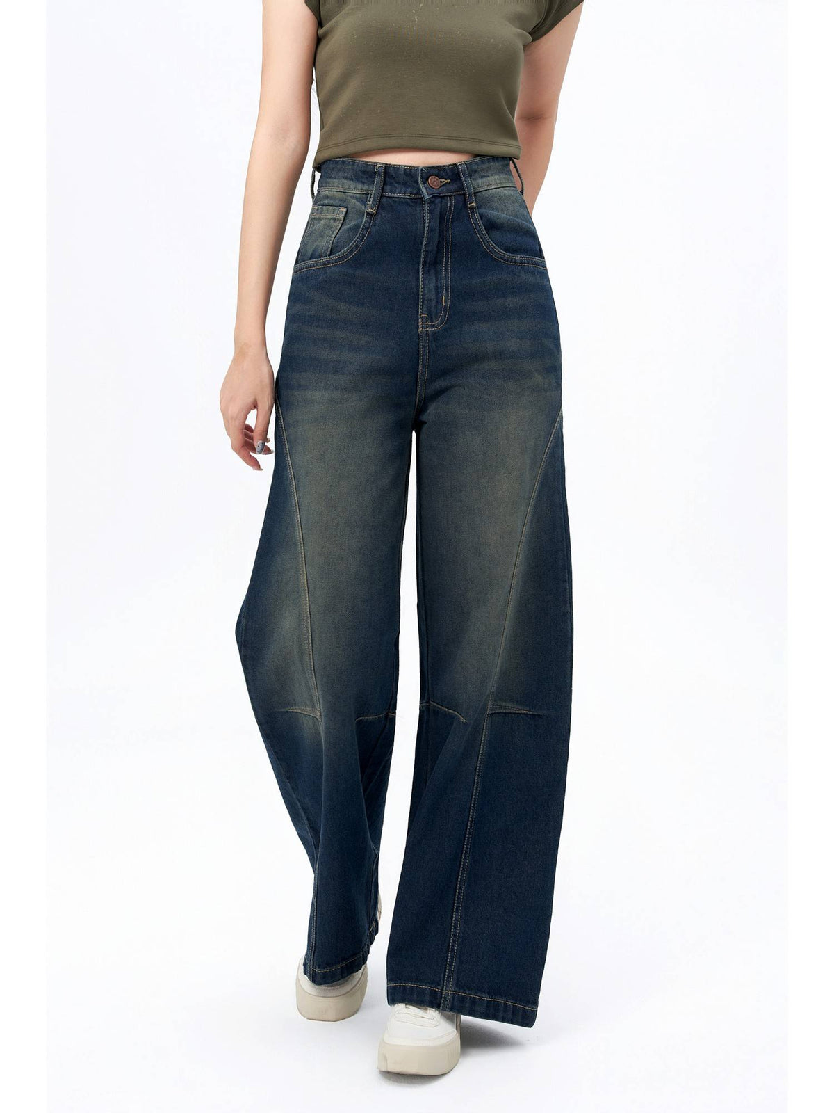 Bold Streak Pannel Wide Leg Jeans | ST23 - view 1