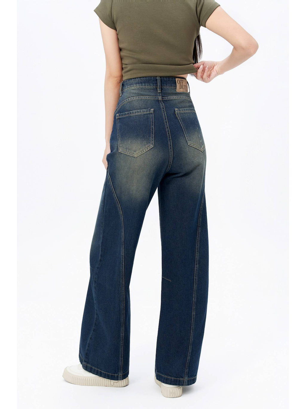Bold Streak Pannel Wide Leg Jeans | ST23 - view 2