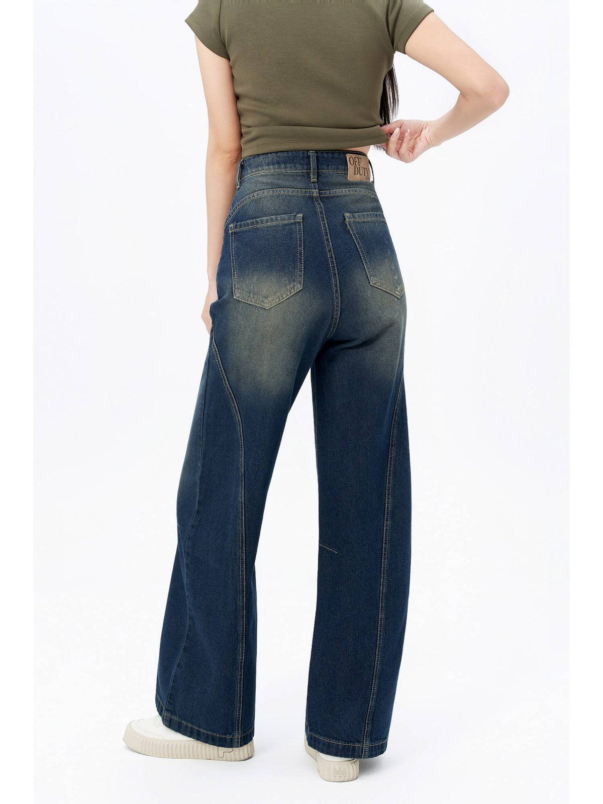 Bold Streak Pannel Wide Leg Jeans | ST23 - view 2
