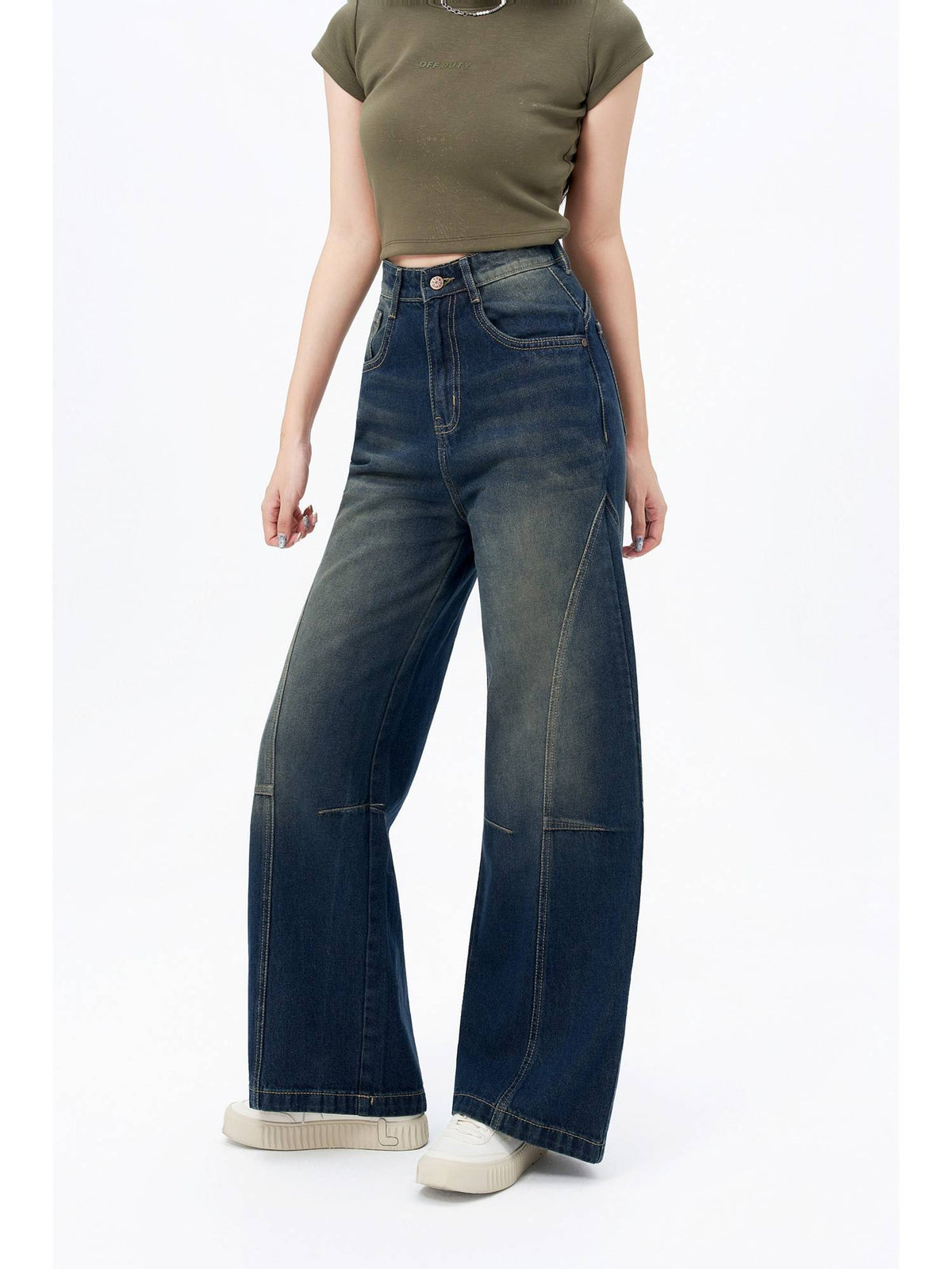 Bold Streak Pannel Wide Leg Jeans | ST23 - view 3