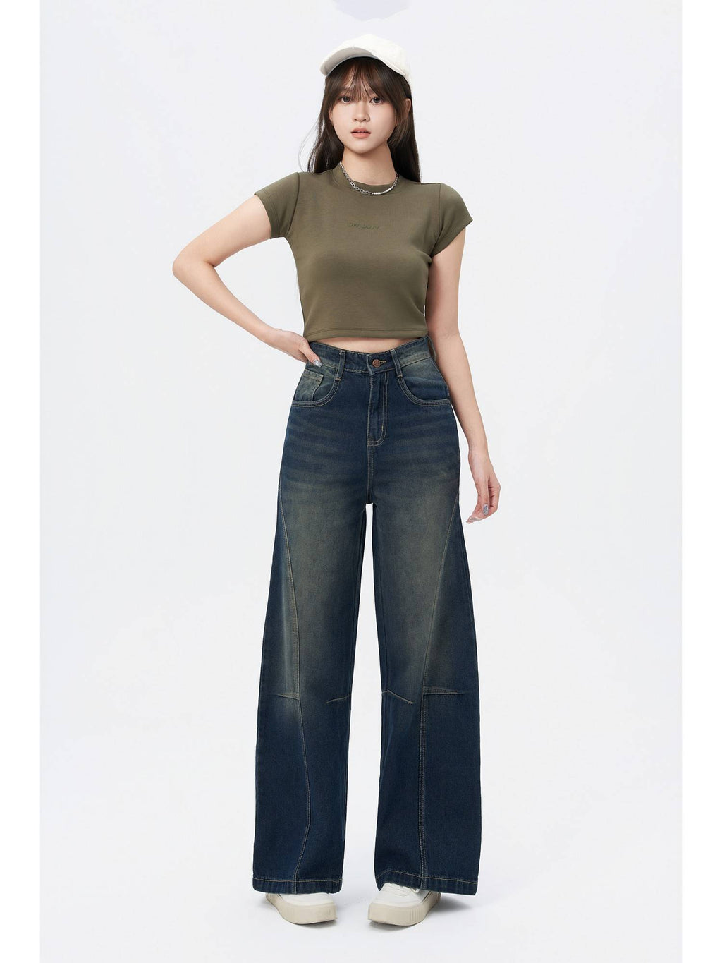 Bold Streak Pannel Wide Leg Jeans | ST23 - view 4