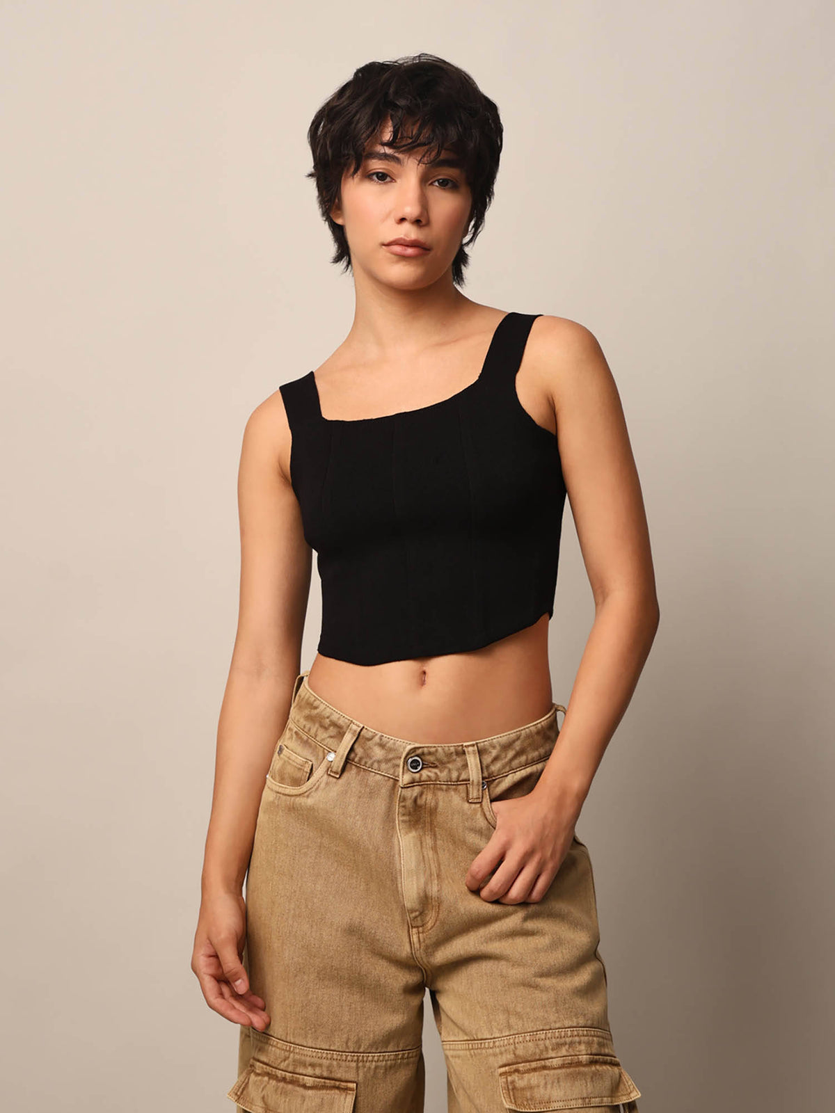 Womens Regular Fit Pink Crop Top | O24 - view 8