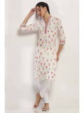 Women Off White Cotton Straight Kurta | FY93 - view 1