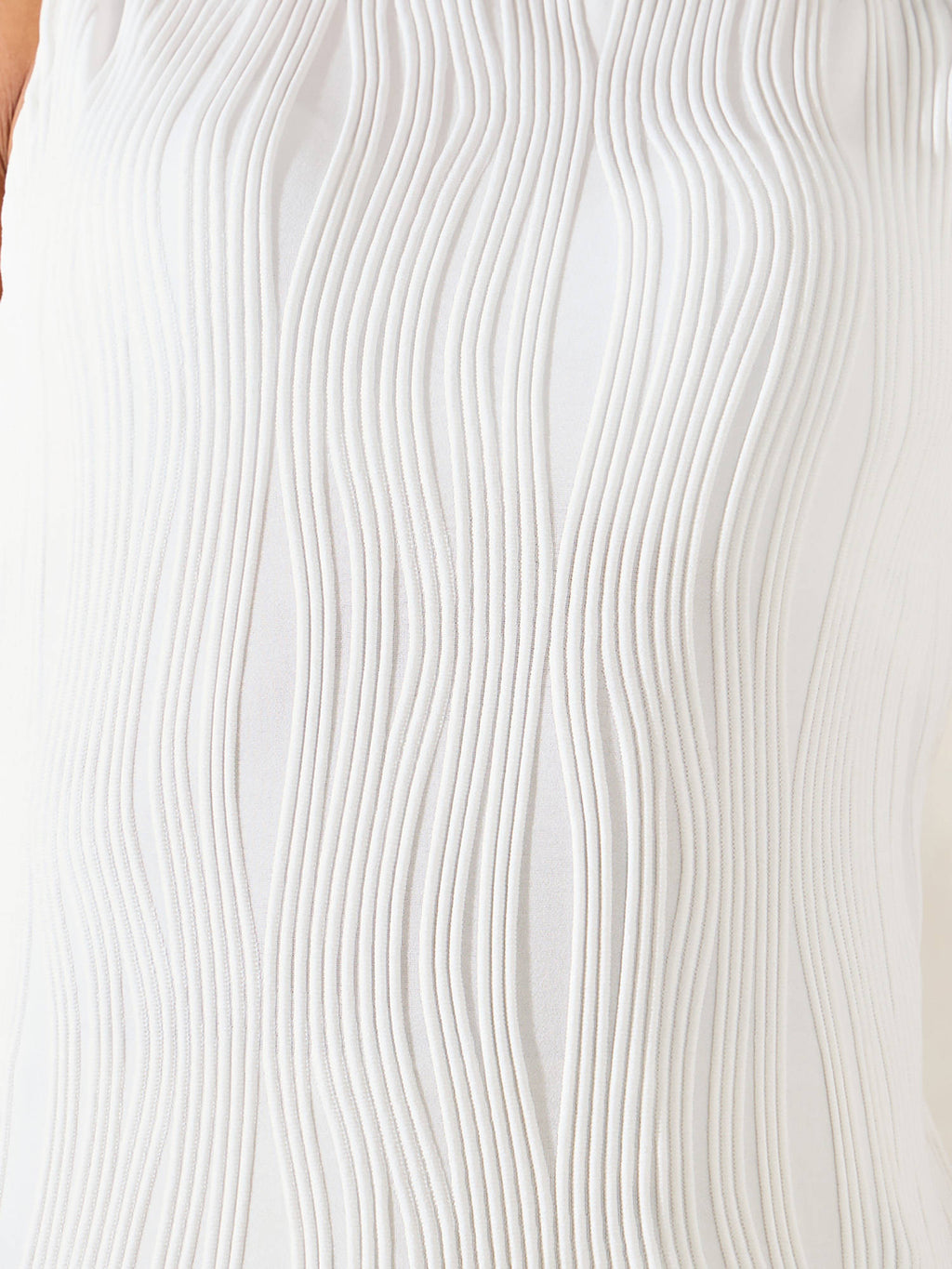 Cream Self Design Polyester Fitted Top | TT98 - view 4