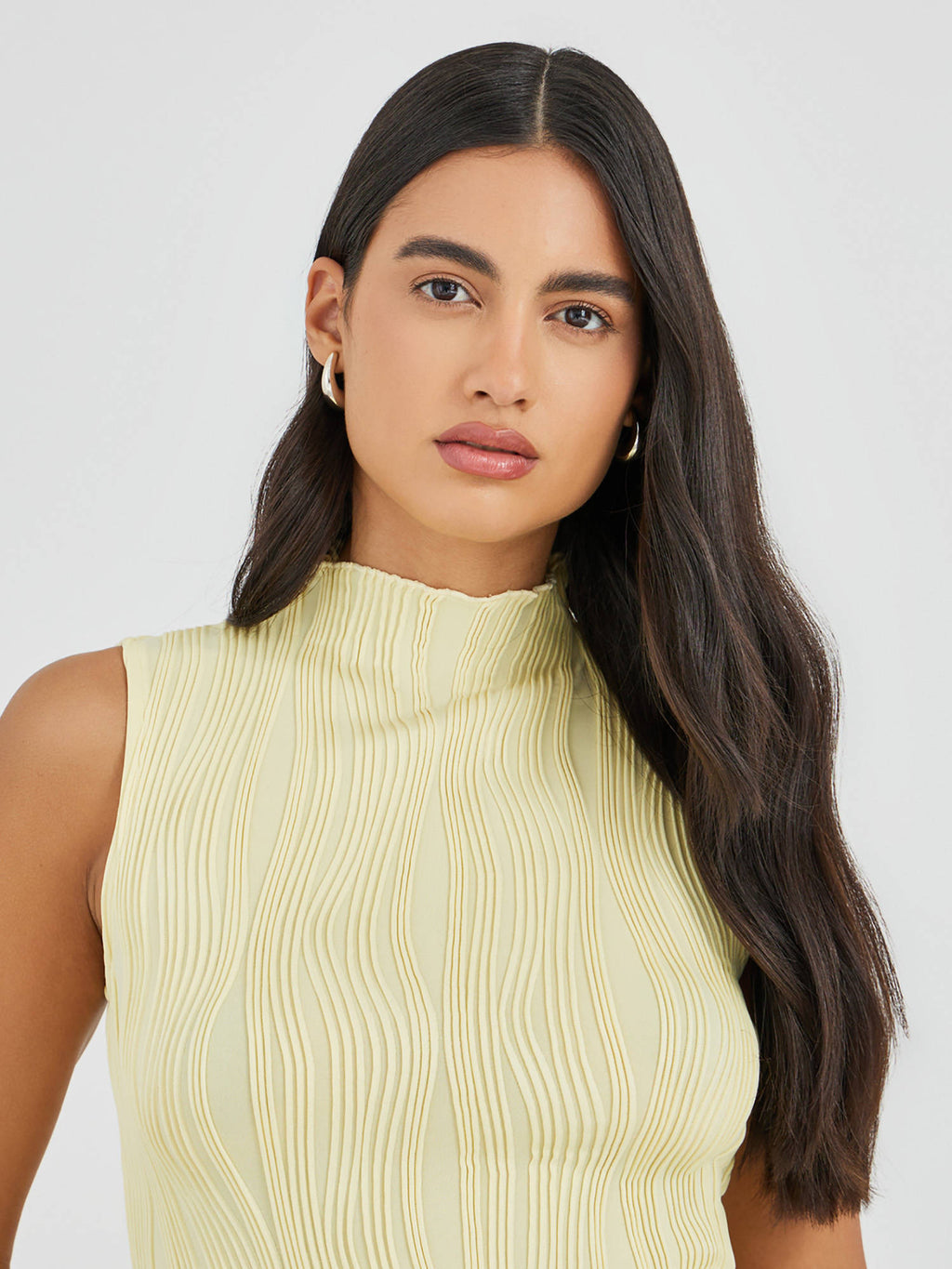 Cream Self Design Polyester Fitted Top | TT98 - view 8