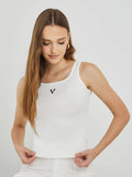 White Embroidered Polyester Regular Top | TT98 - view 1