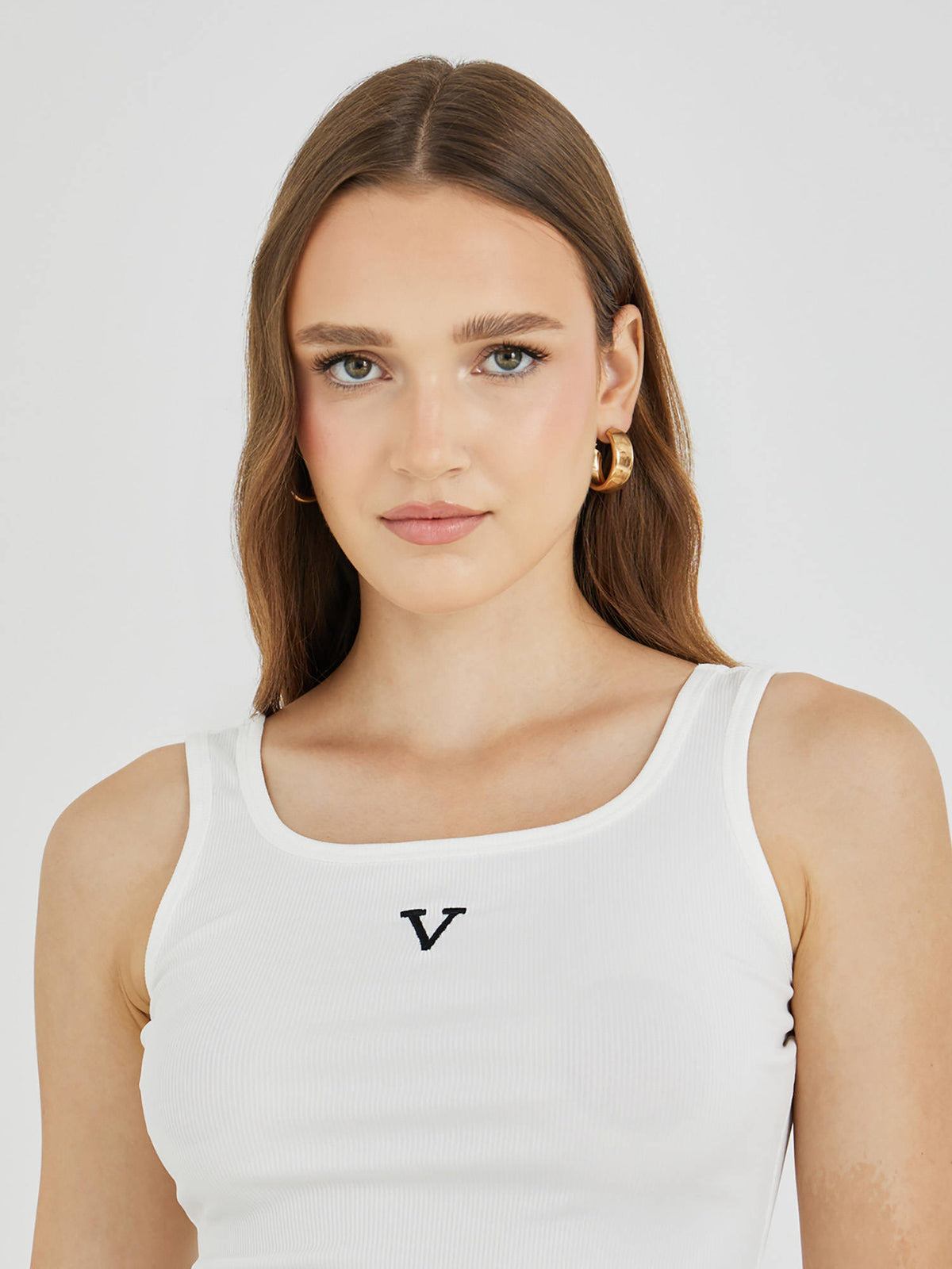 White Embroidered Polyester Regular Top | TT98 - view 3