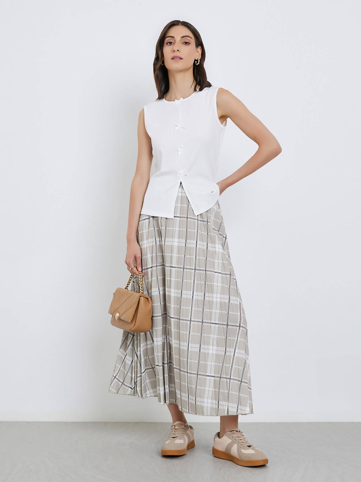 White Solid Polyester Regular Top | TT98 - view 2