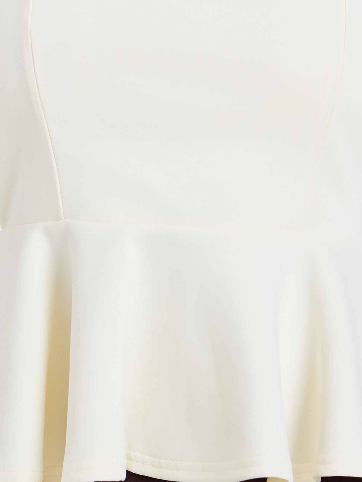 Off White Solid Polyester Regular Top | TT90 - view 3