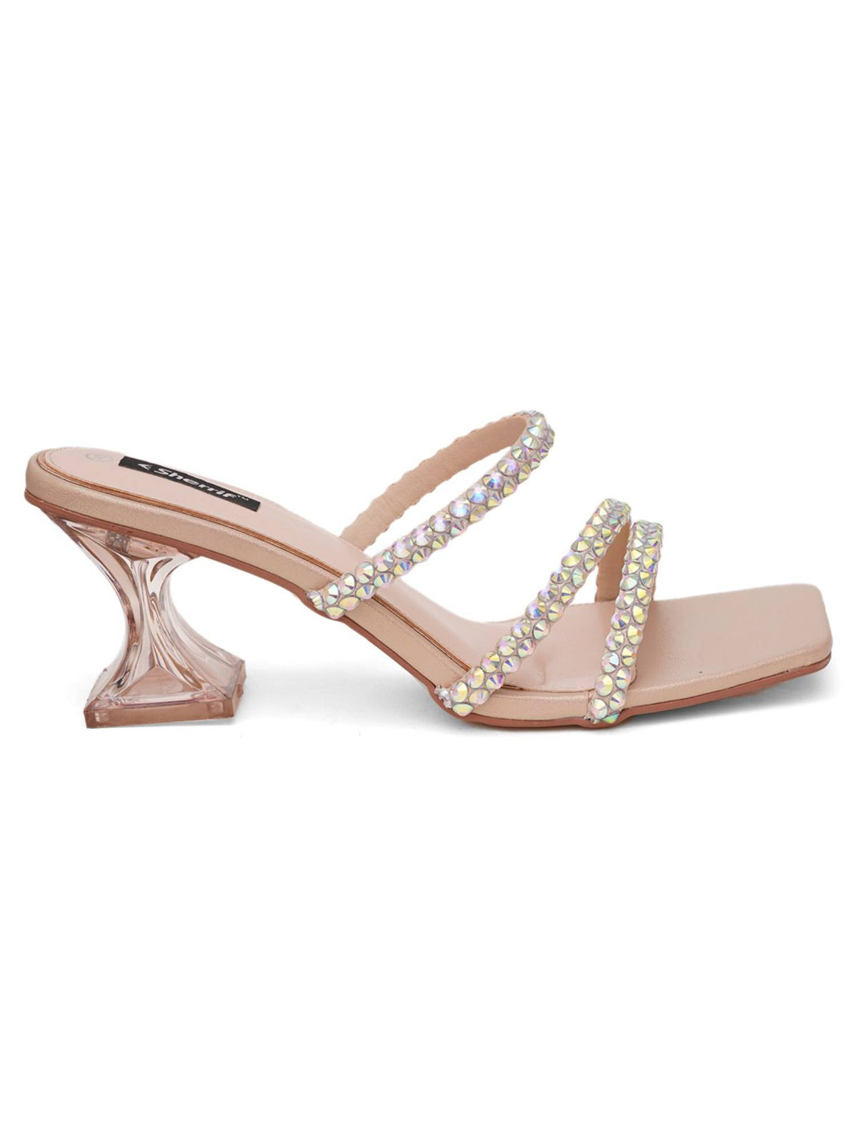 Pink Open Toe Spool Heels | H78 - view 35