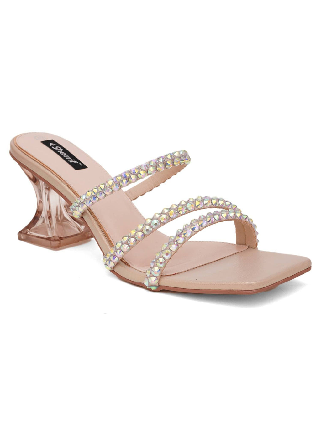 Pink Open Toe Spool Heels | H78 - view 40