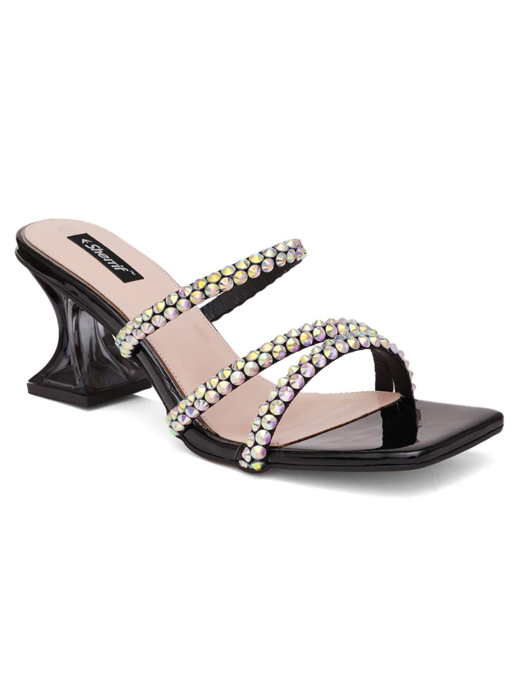 Pink Open Toe Spool Heels | H78 - view 18