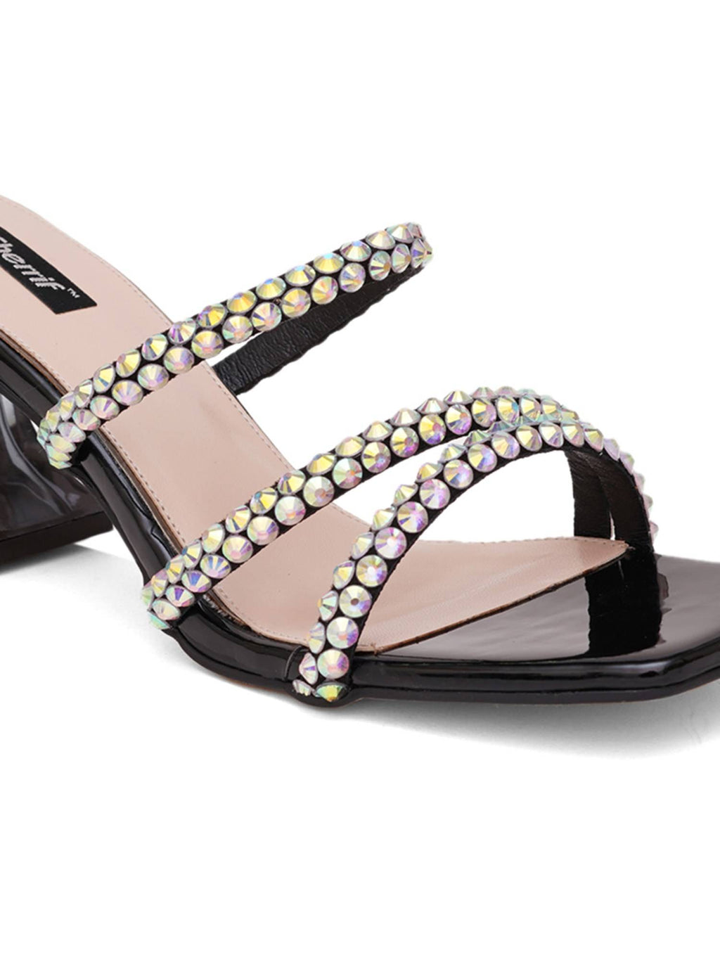 Pink Open Toe Spool Heels | H78 - view 19
