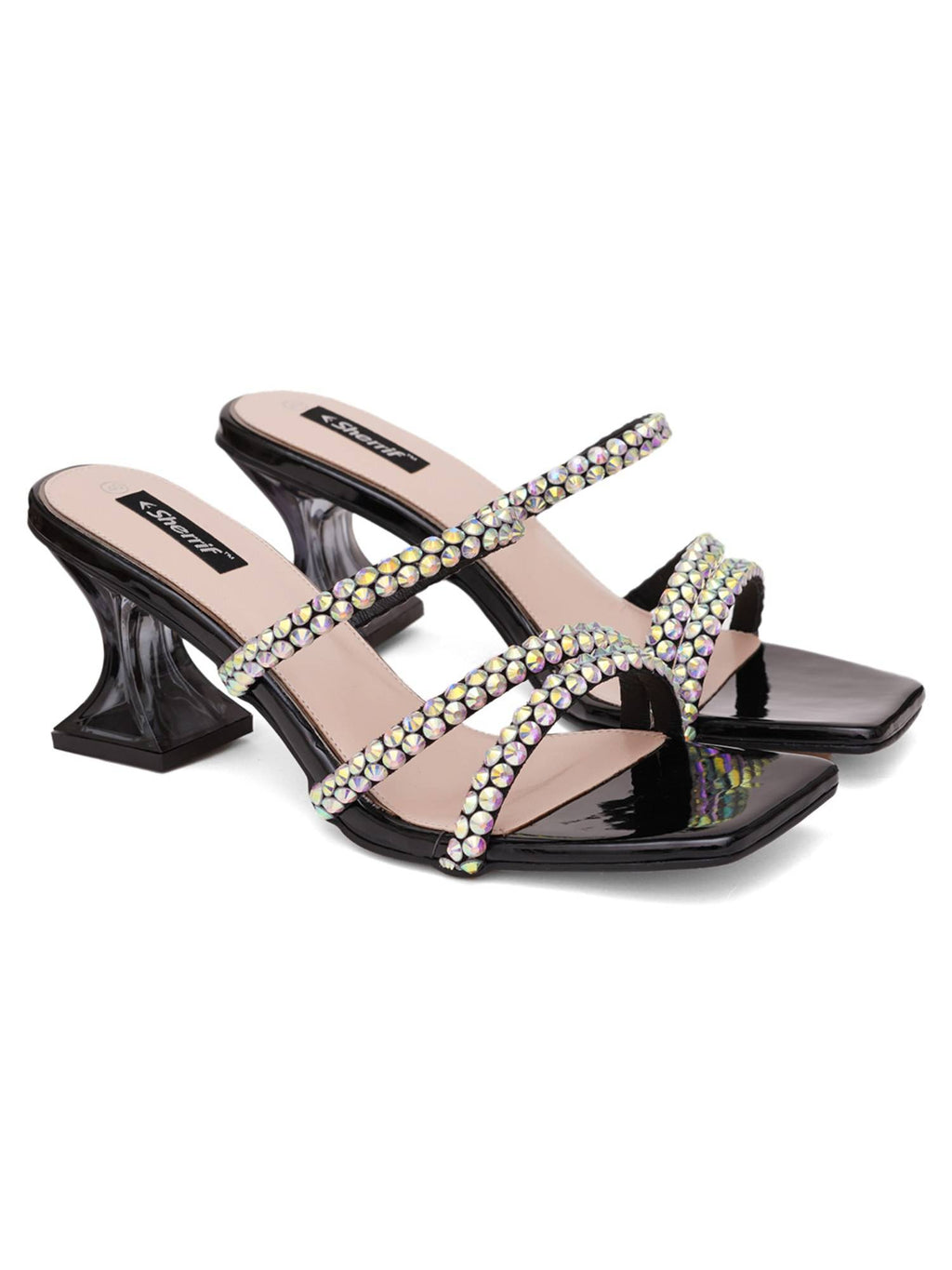Green Open Toe Spool Heels | H78 - view 14