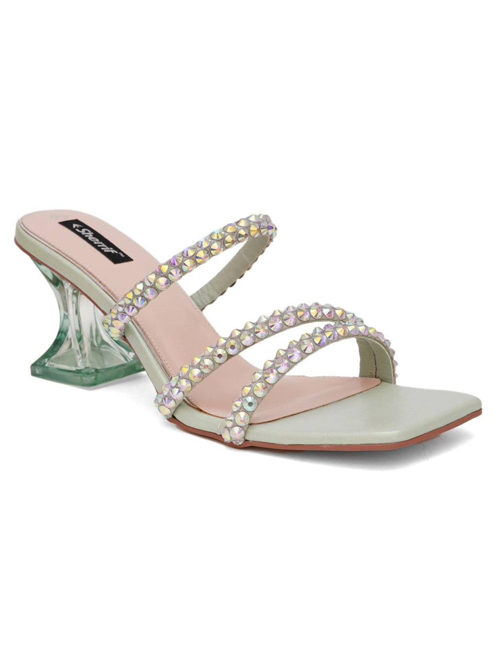 Pink Open Toe Spool Heels | H78 - view 32
