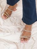Black Open Toe Spool Heels | H78 - view 33