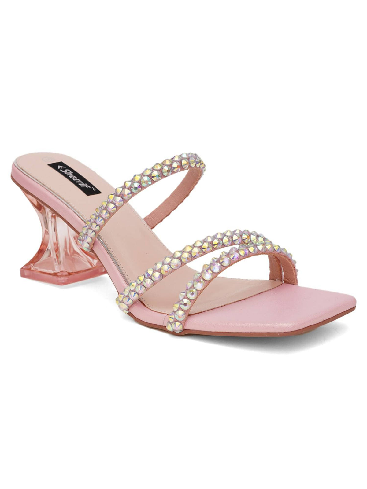 Green Open Toe Spool Heels | H78 - view 34