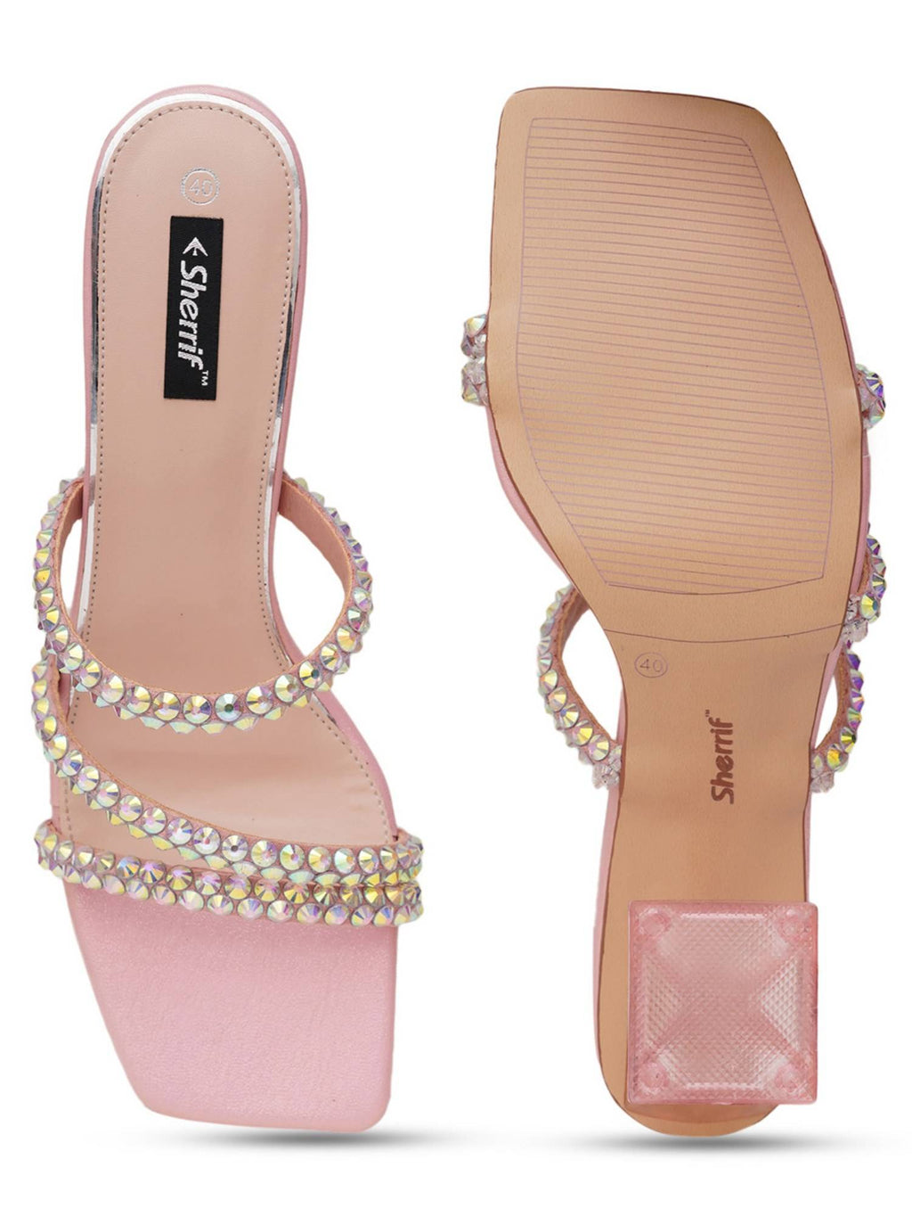 Green Open Toe Spool Heels | H78 - view 40