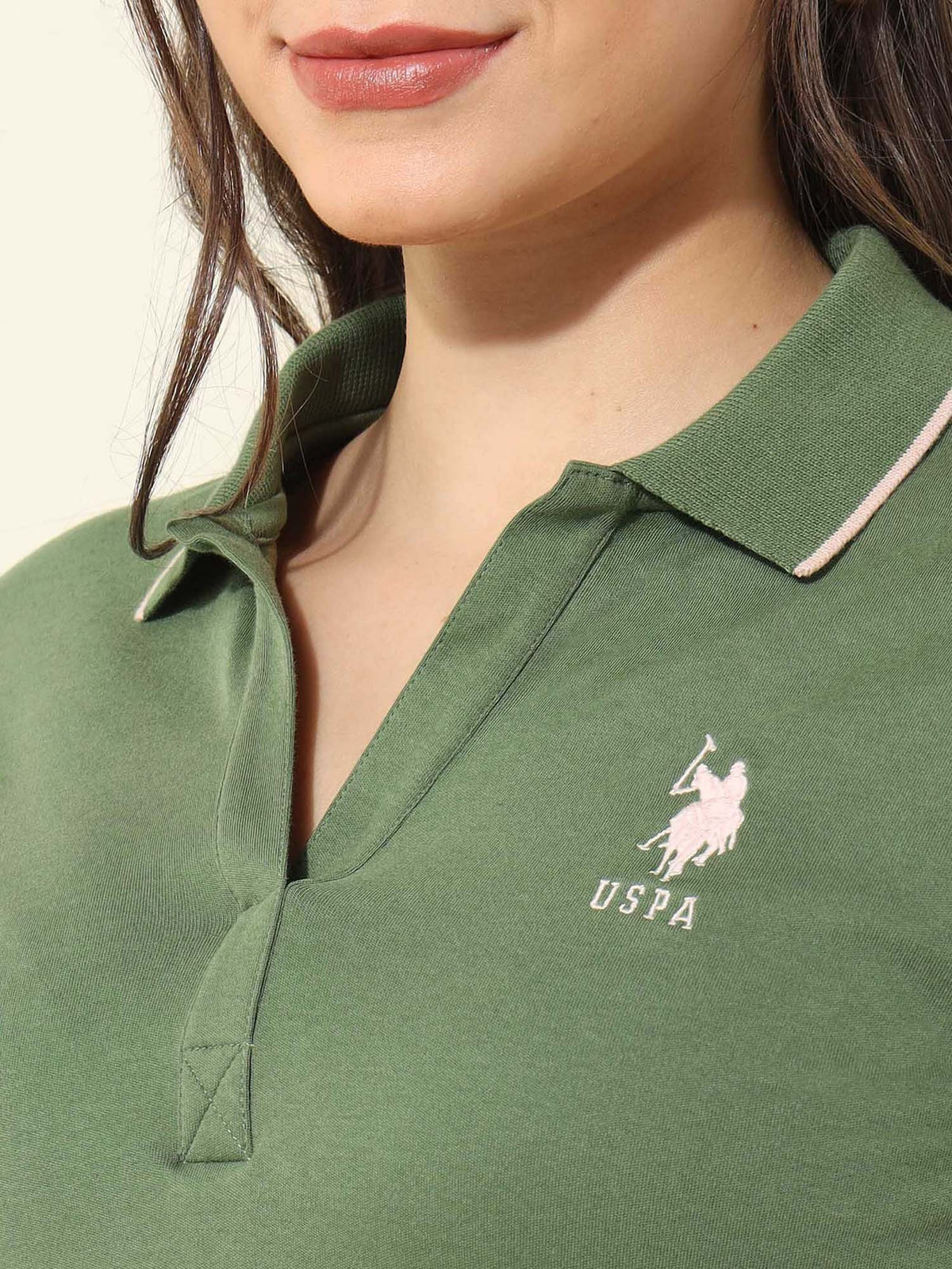 Green Solid Regular Fit Polo T-Shirt | PW43 - view 7