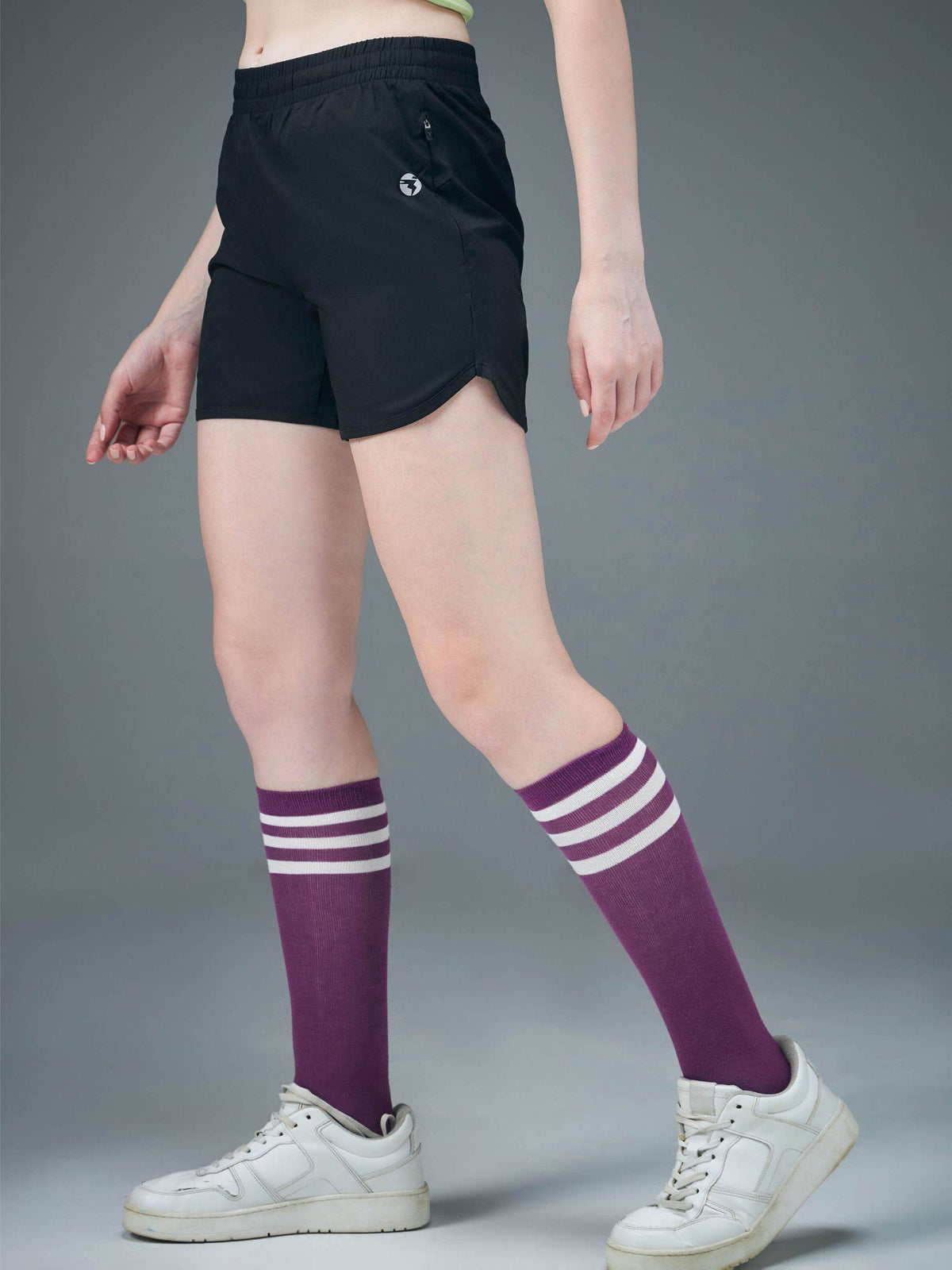 Black Solid Regular Fit Shorts - view 2