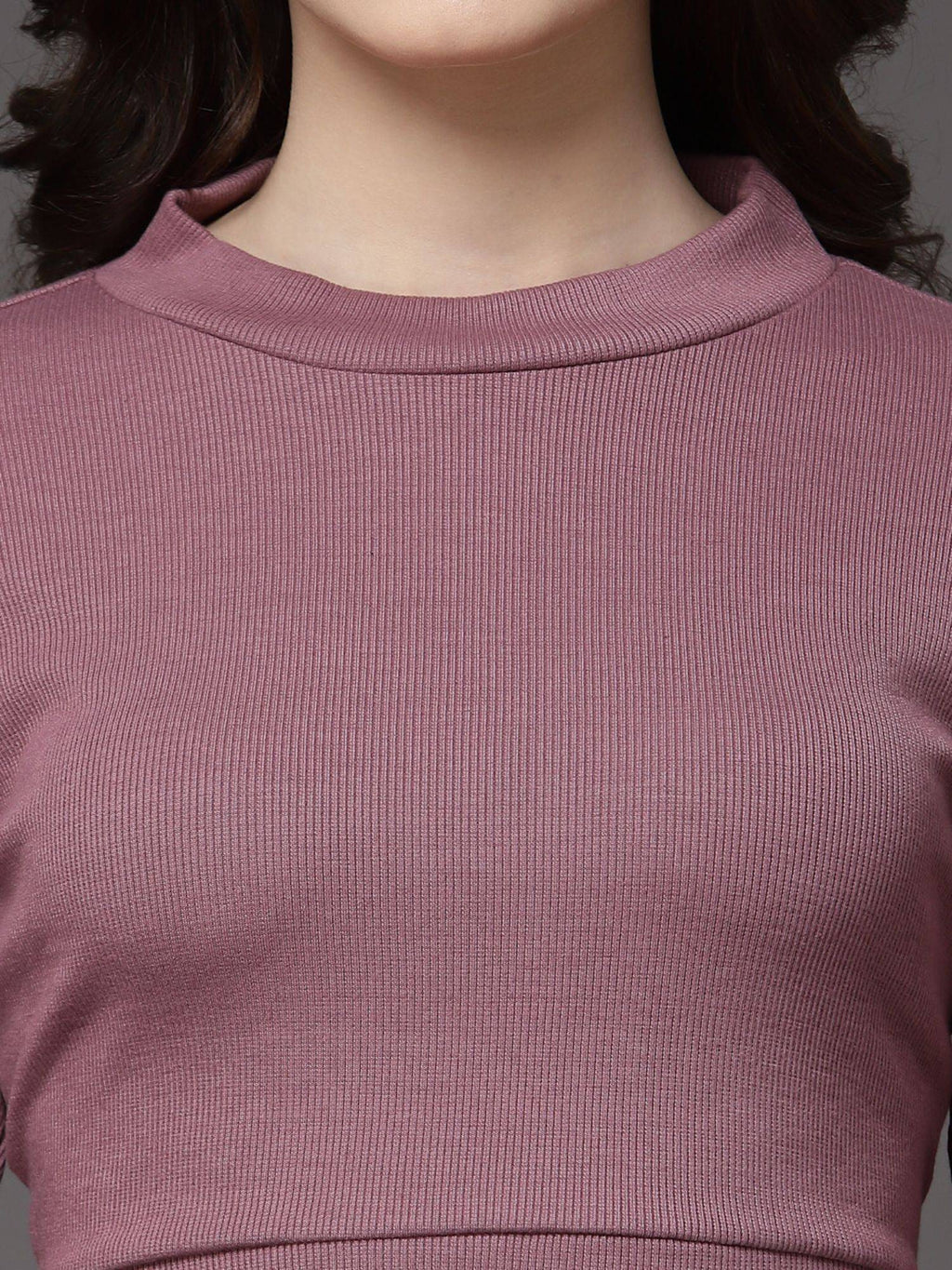 Mauve Cut Out Crop Top | CT61 - view 5