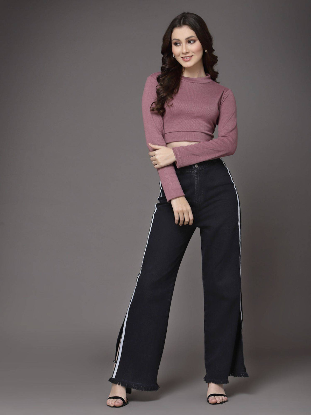 Mauve Cut Out Crop Top | CT61 - view 6