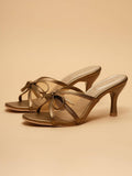 Aliha Antique Bronze Slip On Stiletto Heels | H78 - view 1