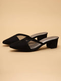 Divaire Black Solid Mules | H78 - view 1