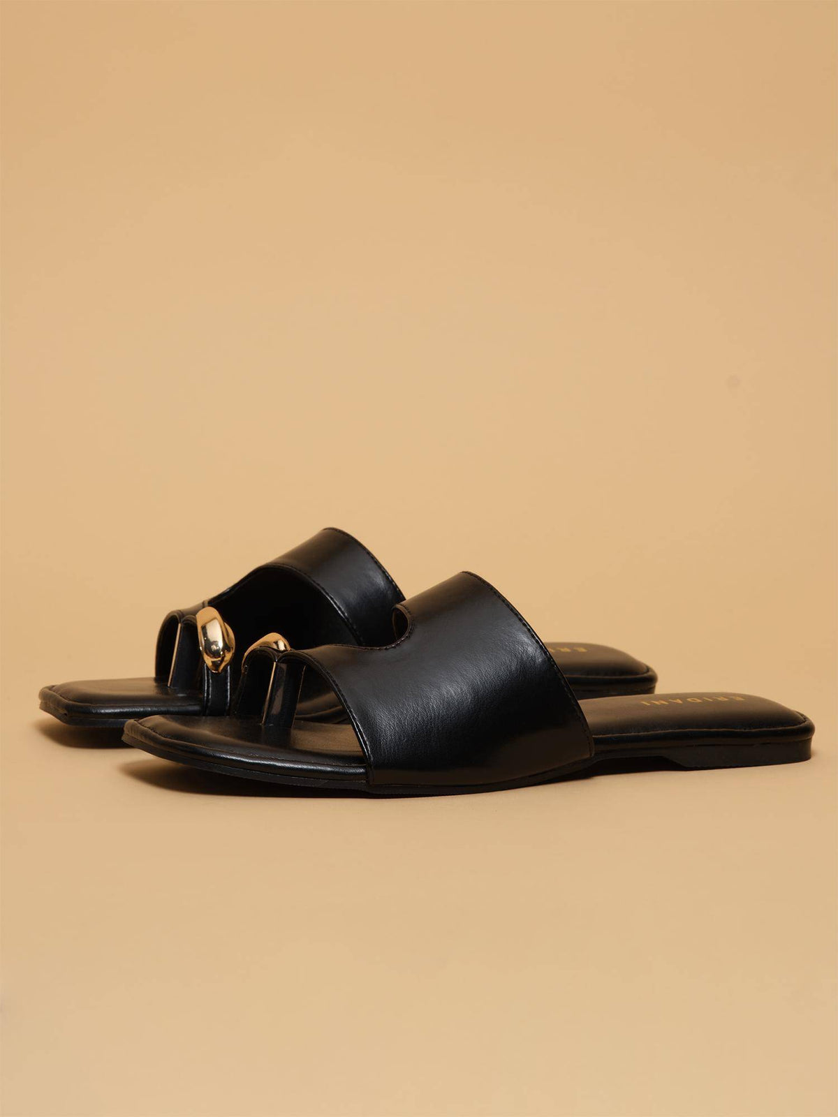 Jemima Black Solid Flats | F61 - view 1