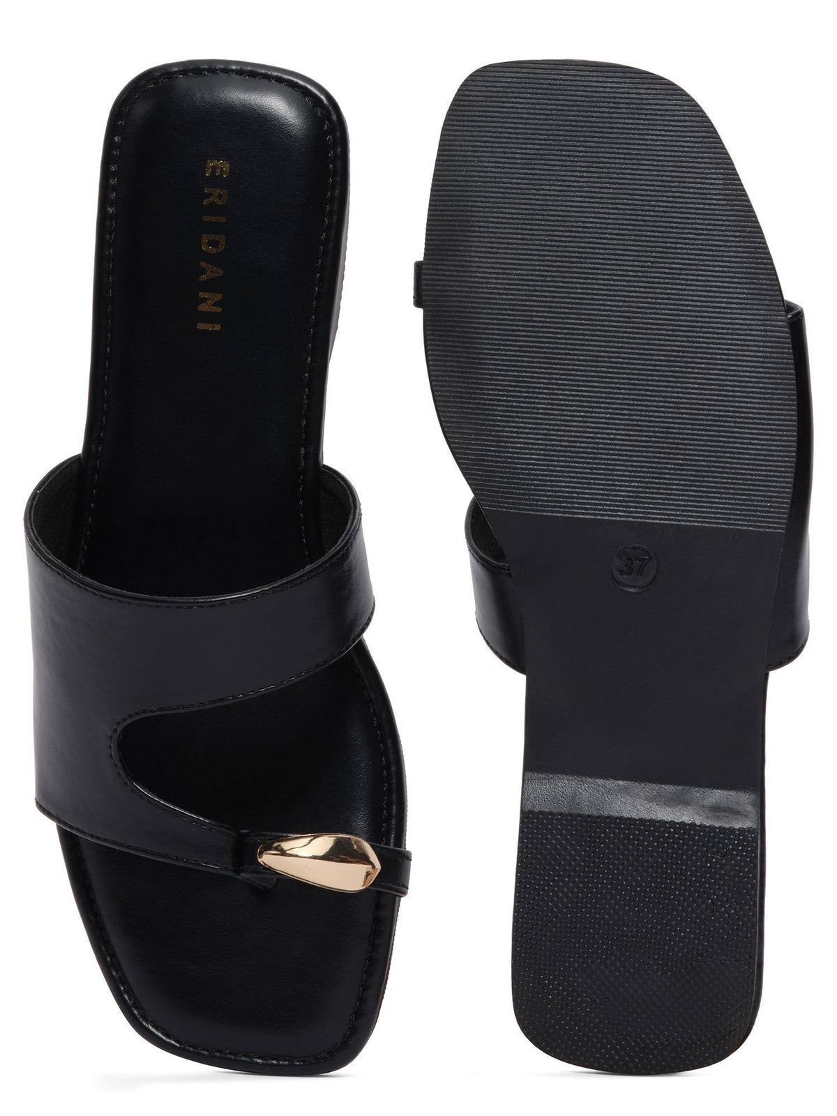 Jemima Black Solid Flats | F61 - view 3