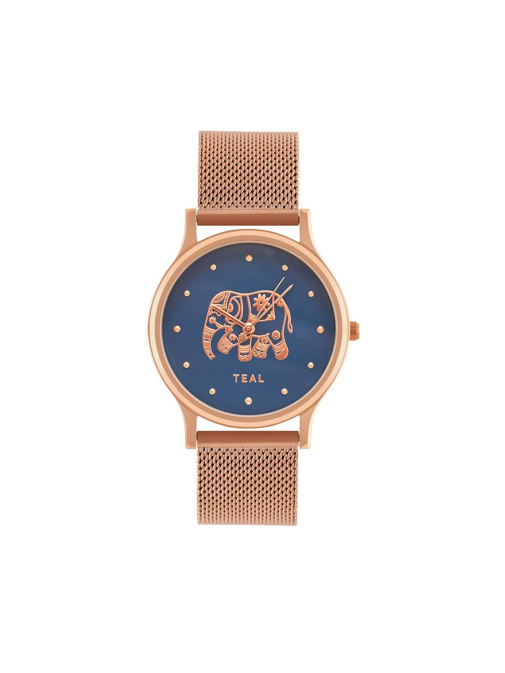 Carnival Elephant Watch Metal Mesh Strap Dial Blue | W92 - view 1