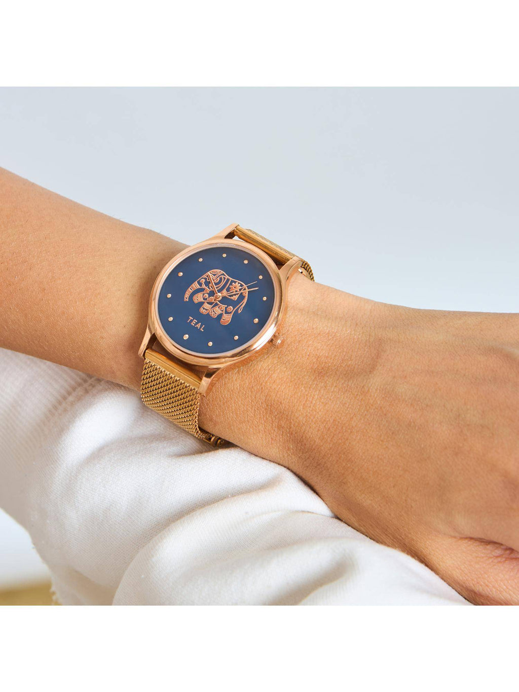 Carnival Elephant Watch Metal Mesh Strap Dial Blue | W92 - view 2