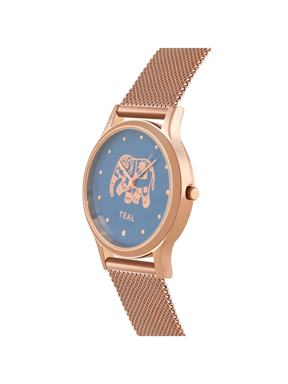Carnival Elephant Watch Metal Mesh Strap Dial Blue | W92 - view 3