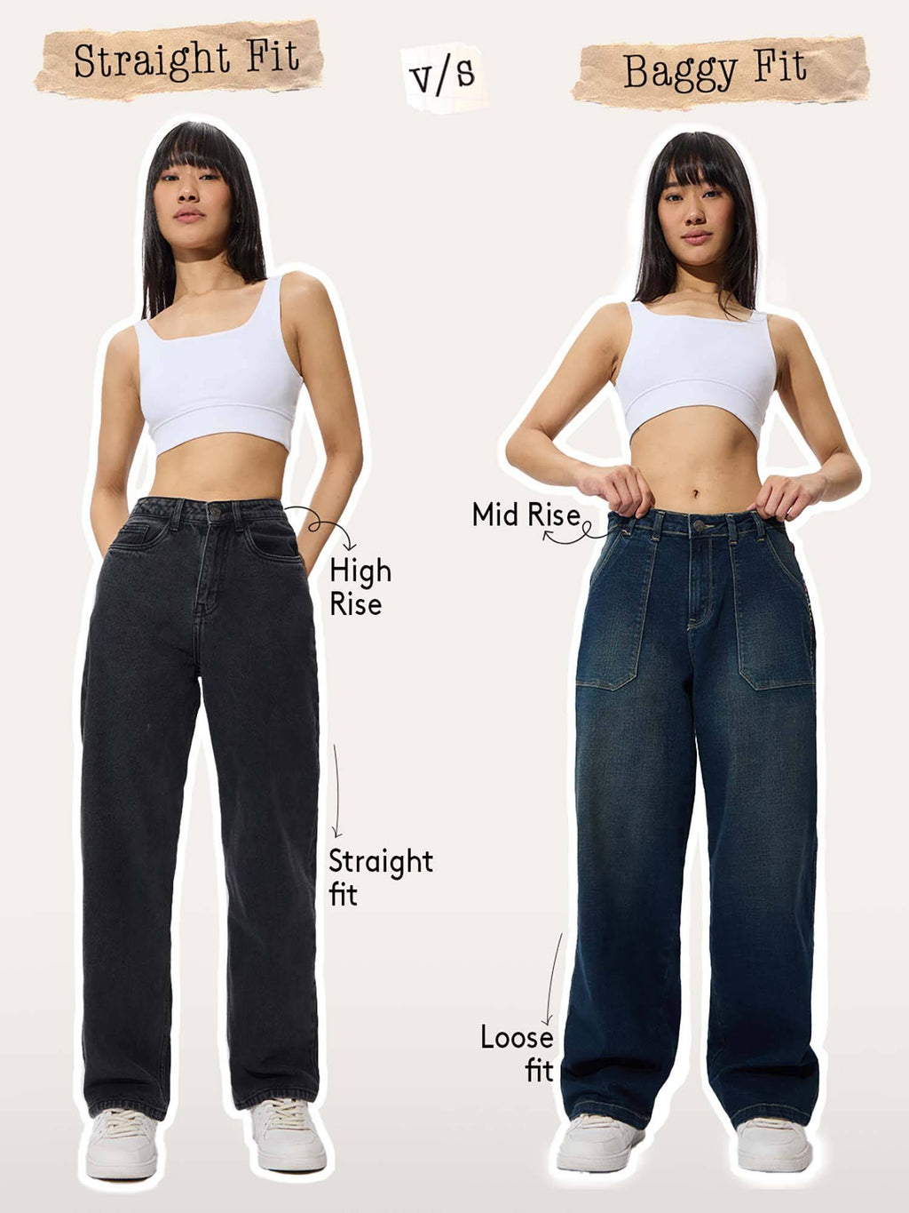 Solids Mid Blue Baggy Fit Womens Cargo Jeans | BG78 - view 6