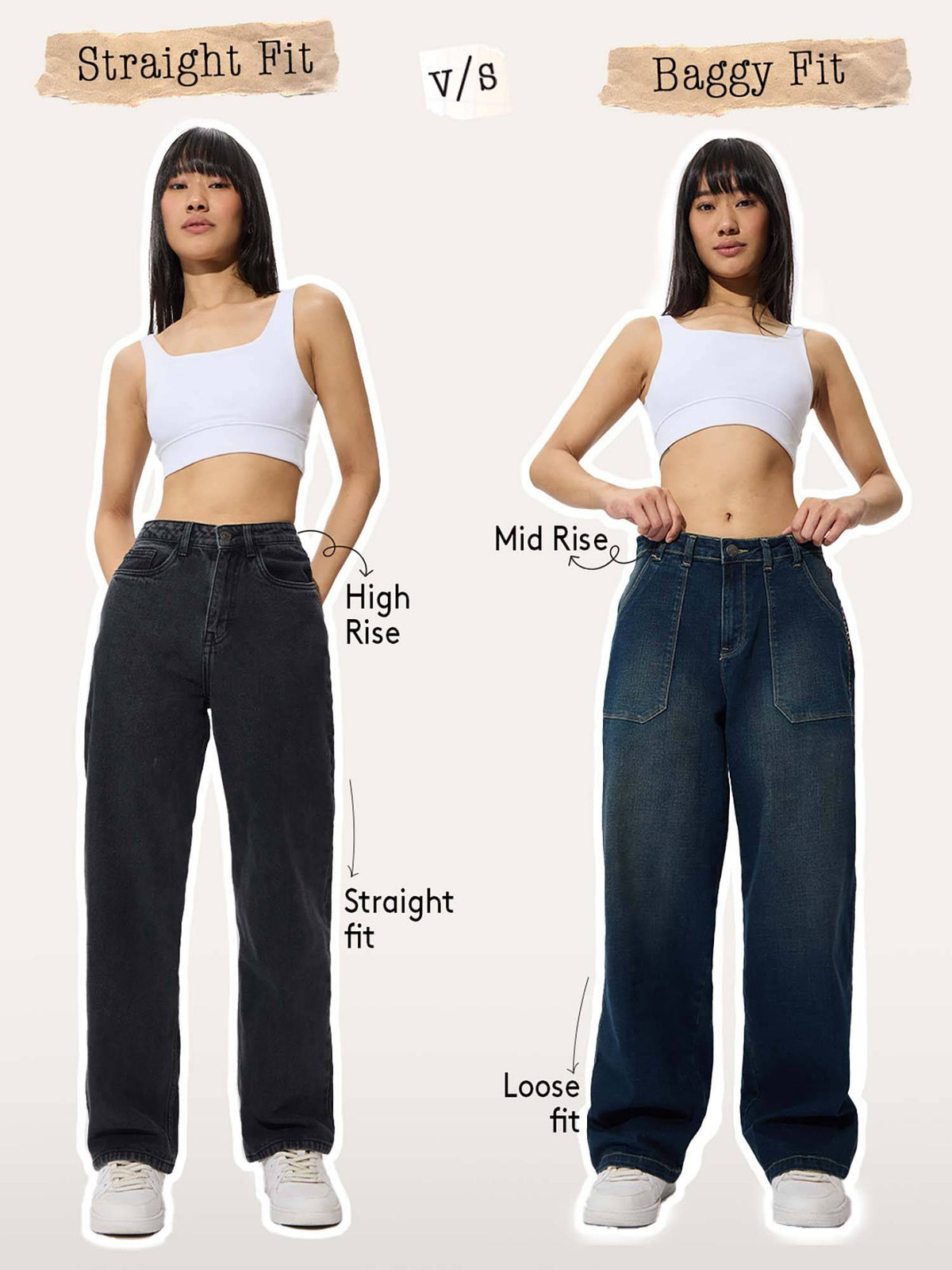 Solids Mid Blue Baggy Fit Womens Cargo Jeans | BG78 - view 6