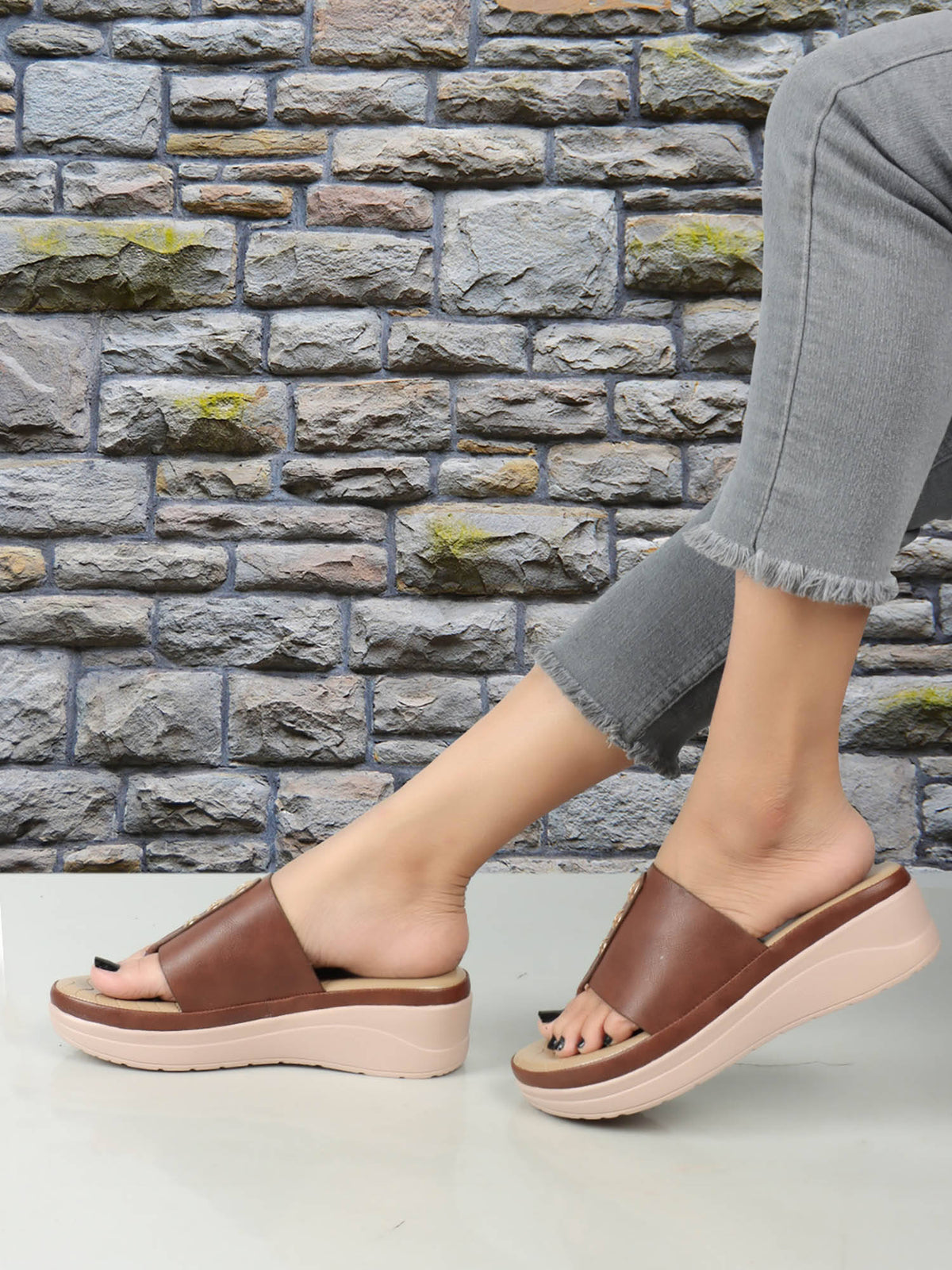 Women Brown Comfort Sandals | SD89 - view 2