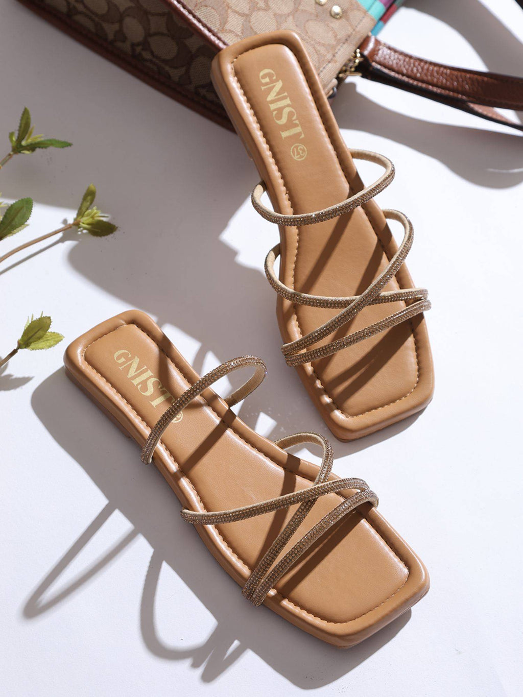Gold Embellished Flats | F61 - view 1