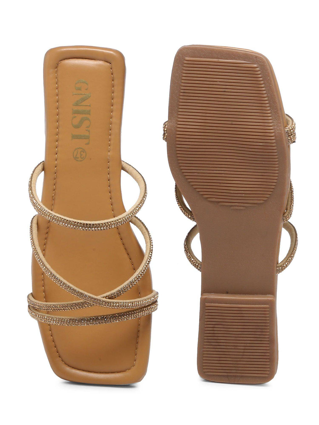 Gold Embellished Flats | F61 - view 7