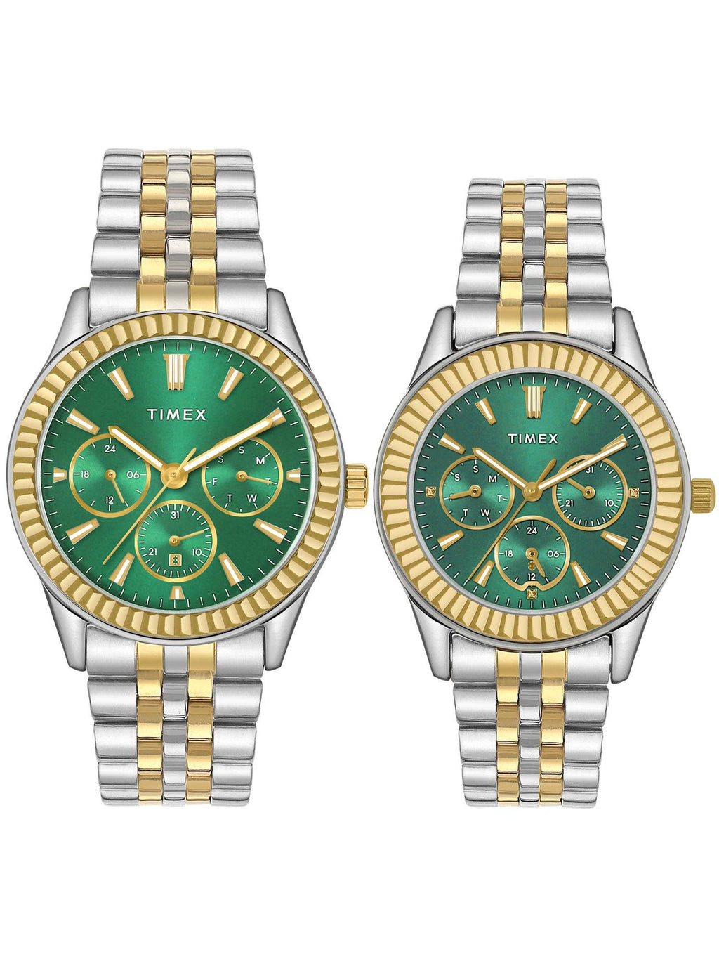Round 42mm Green Dial Analog Pair Watch - TW0PRE002 | W92 - view 1
