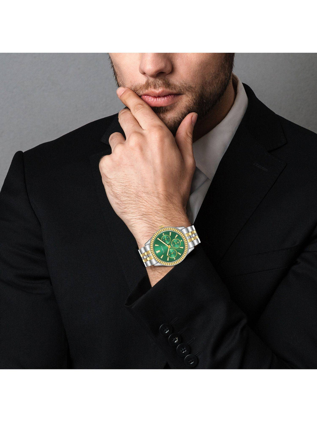 Round 42mm Green Dial Analog Pair Watch - TW0PRE002 | W92 - view 5