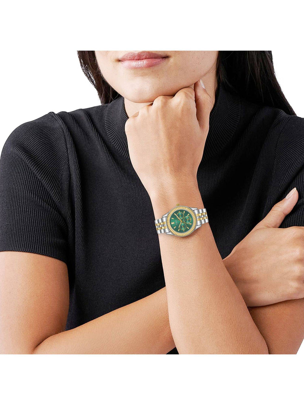 Round 42mm Green Dial Analog Pair Watch - TW0PRE002 | W92 - view 6