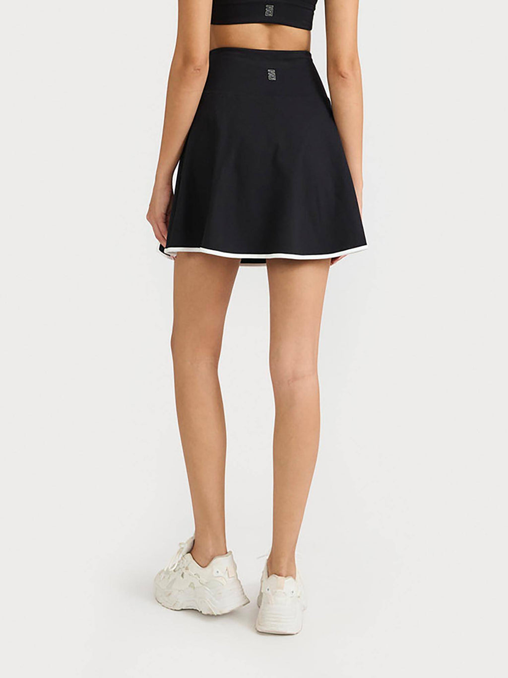 Women's Black Stretchable Skorts with 2 Side Pockets Inbuilt Shorts - view 3