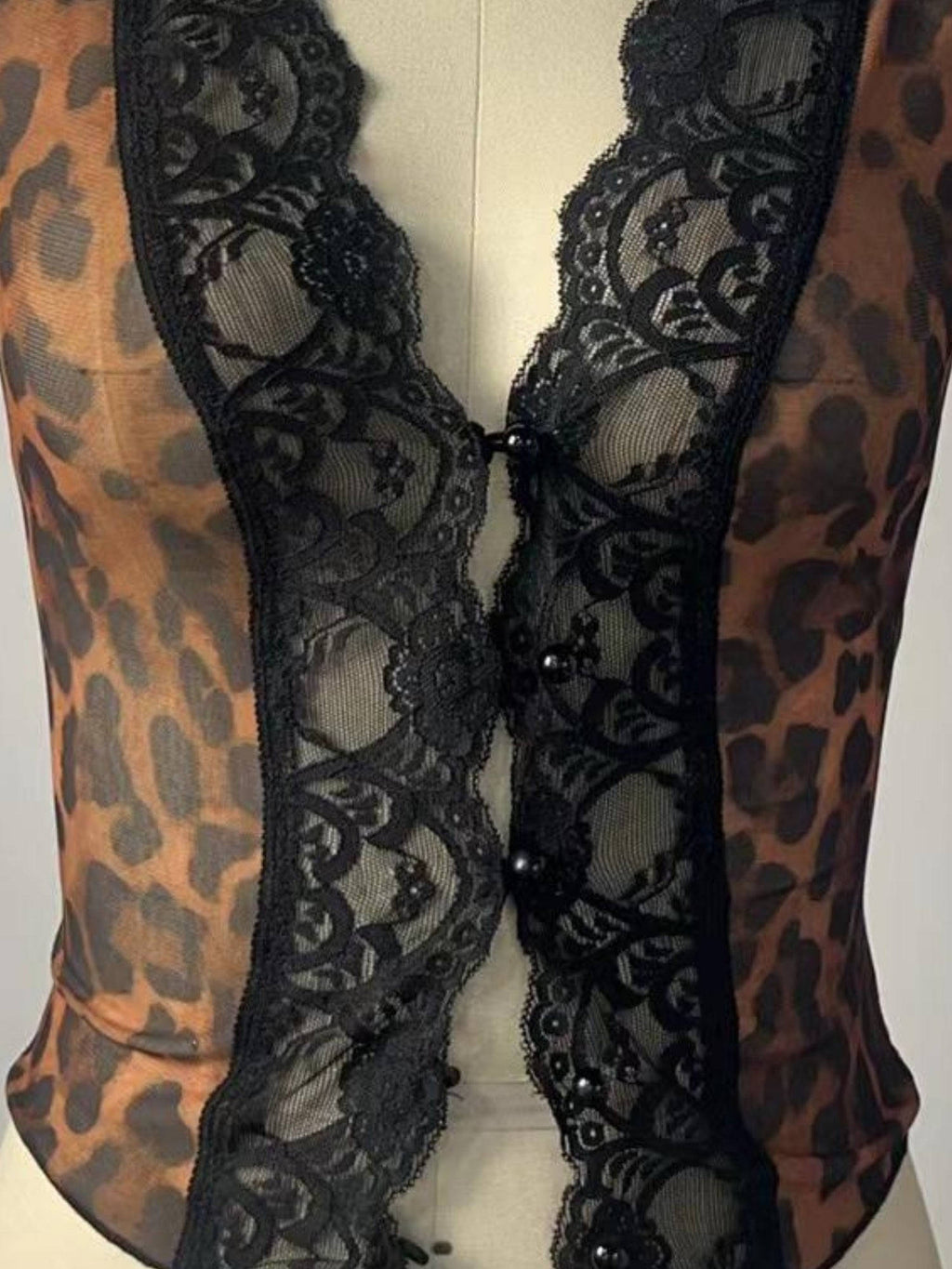 Multi-Color Polyester Sleeveless V-Neck Animal Print Crop Top | CT61 - view 4