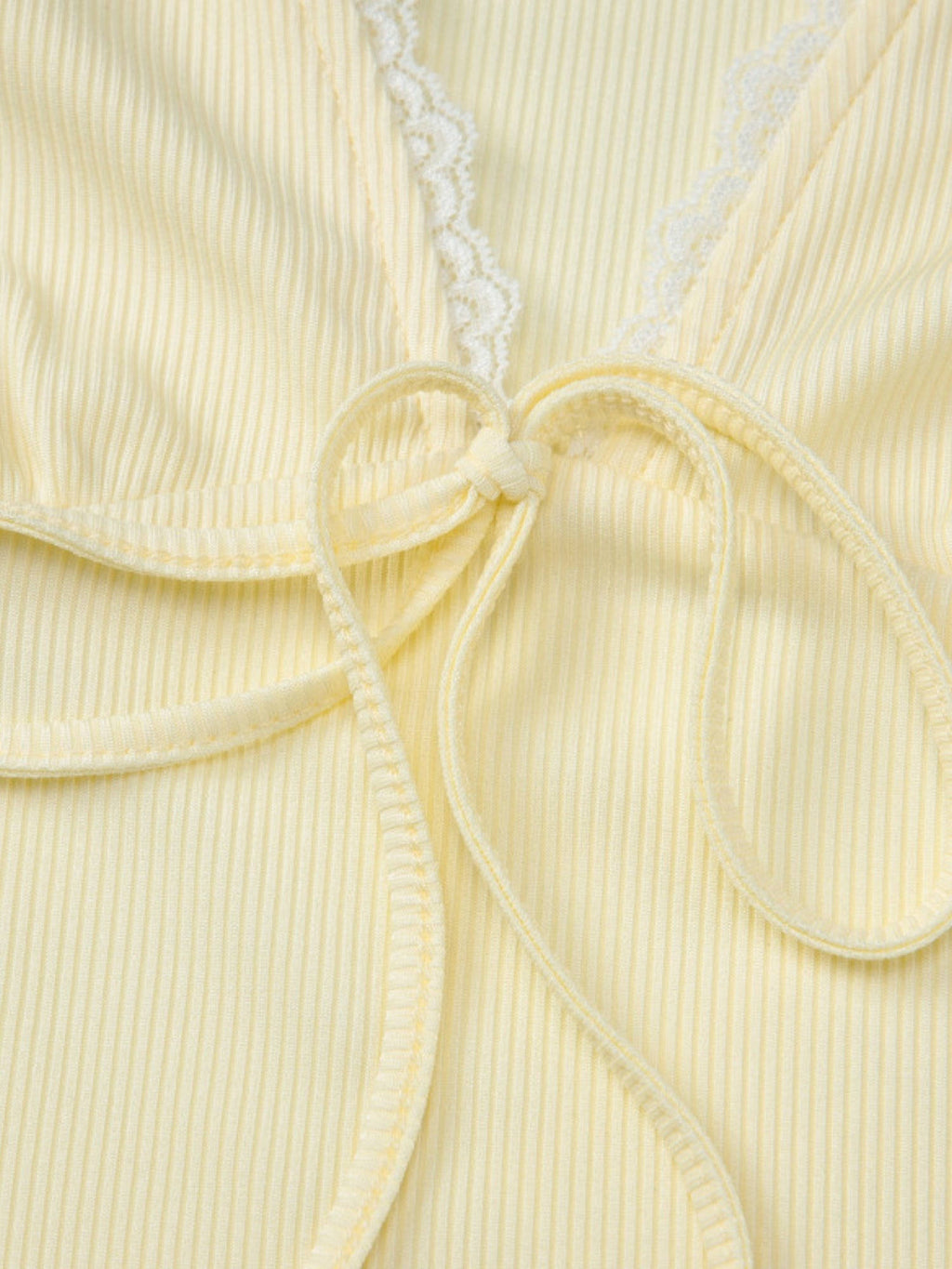 Yellow Polyester Sleeveless V-Neck Solid Crop Top | CT61 - view 4