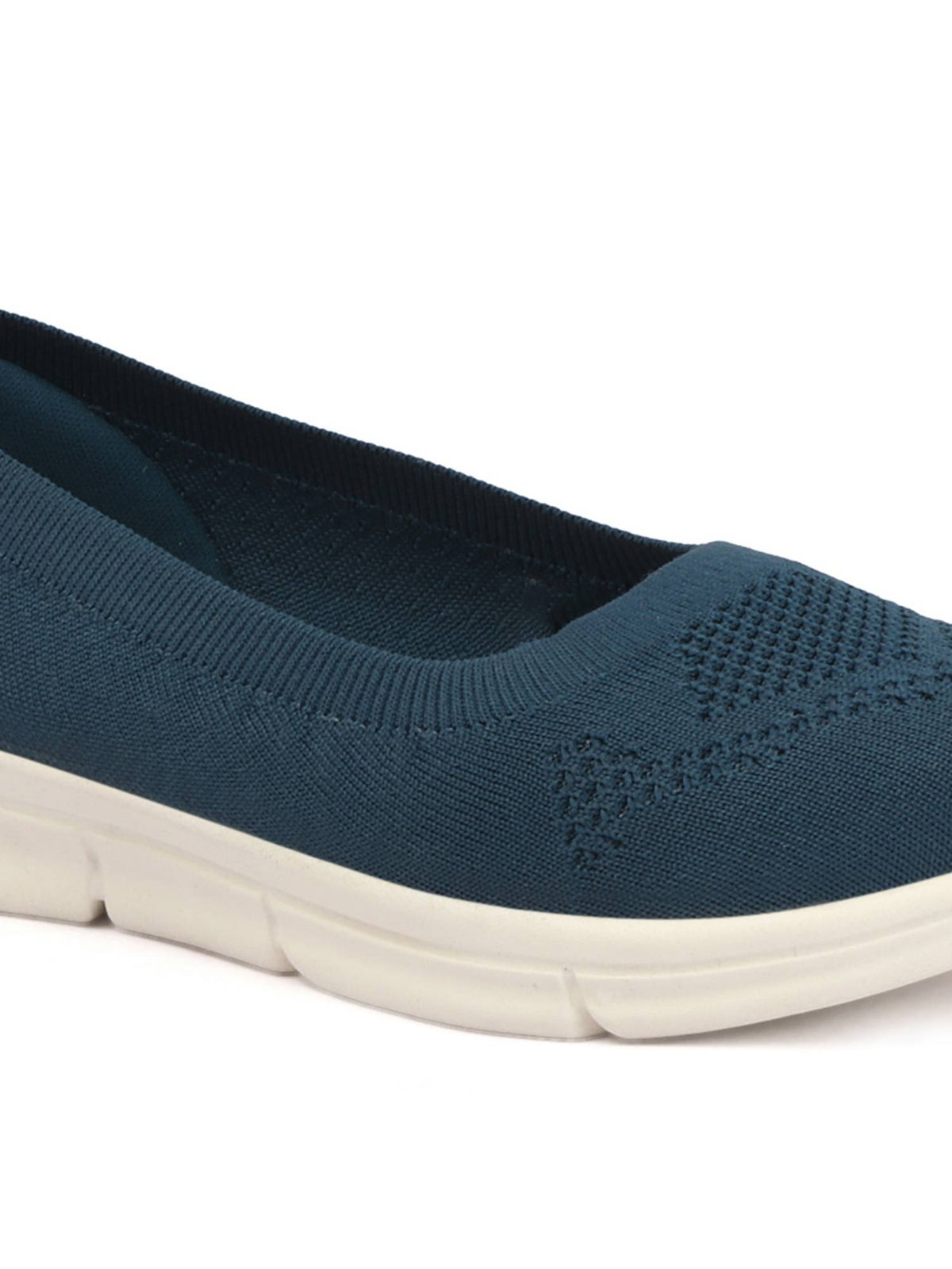 Navy Blue Flyknit Round Toe Ballerina | F61 - view 7