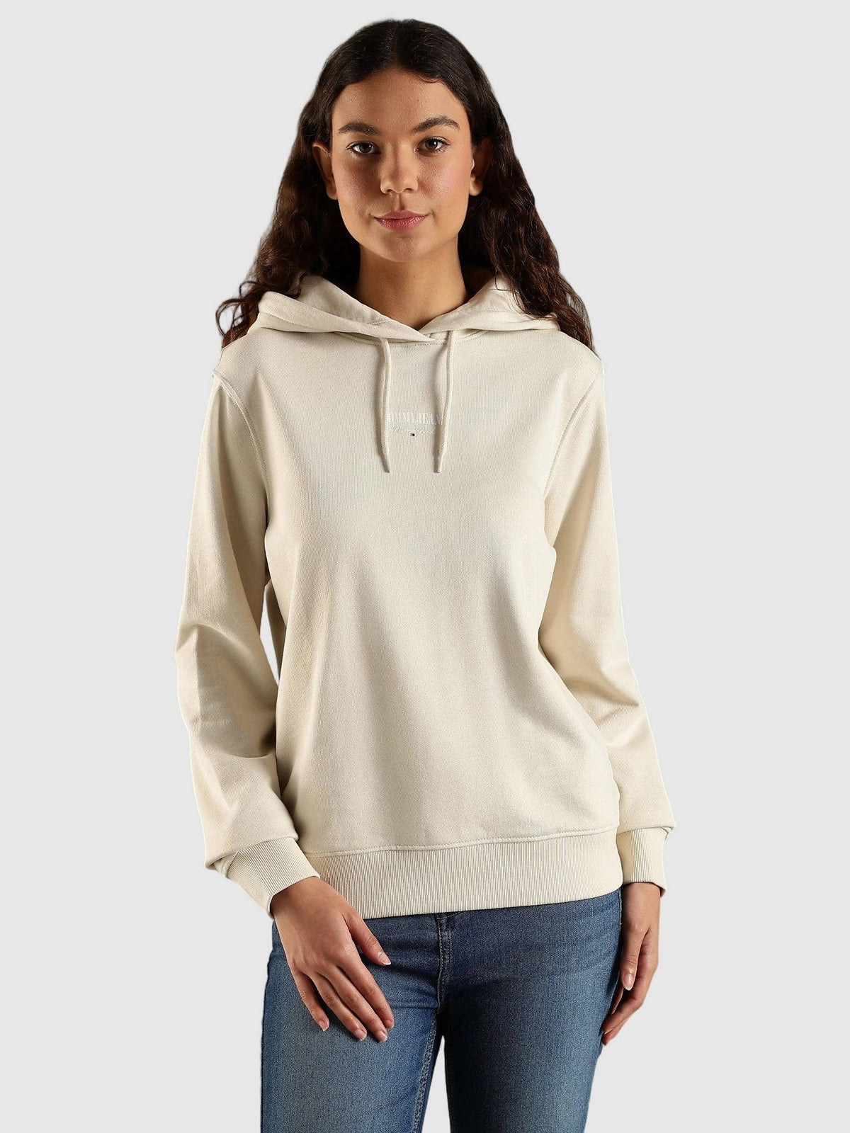 Beige Regular Fit Cotton Hoodie | HD56 - view 1