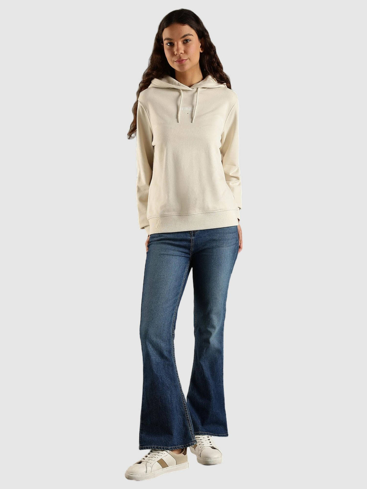 Beige Regular Fit Cotton Hoodie | HD56 - view 7