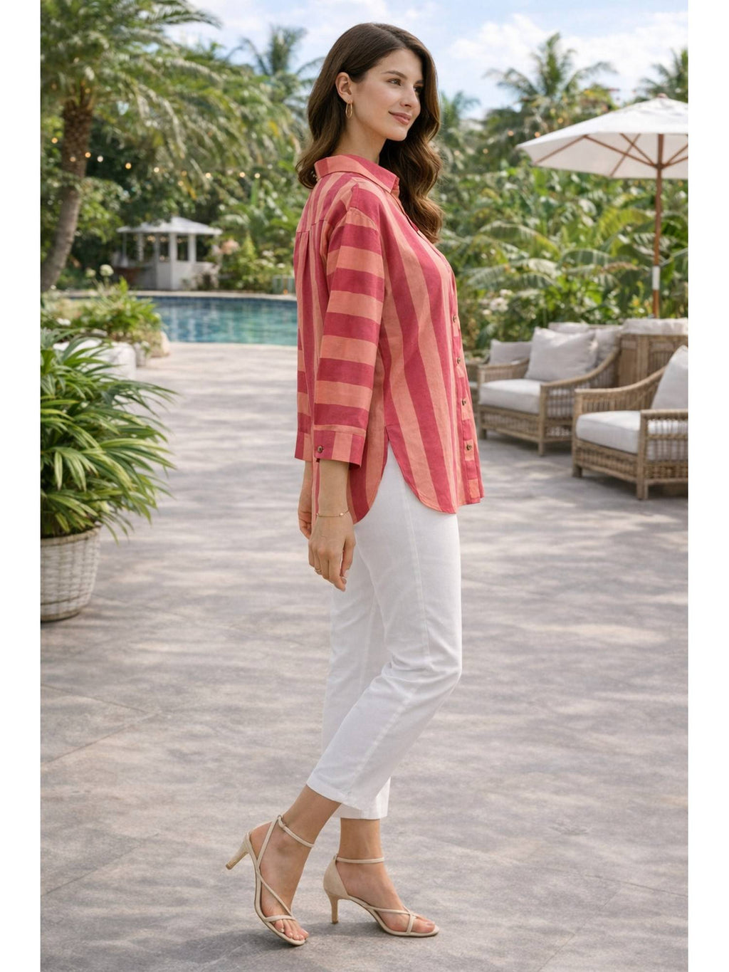 Vertical Striped Pink Shirt | S67 - view 4