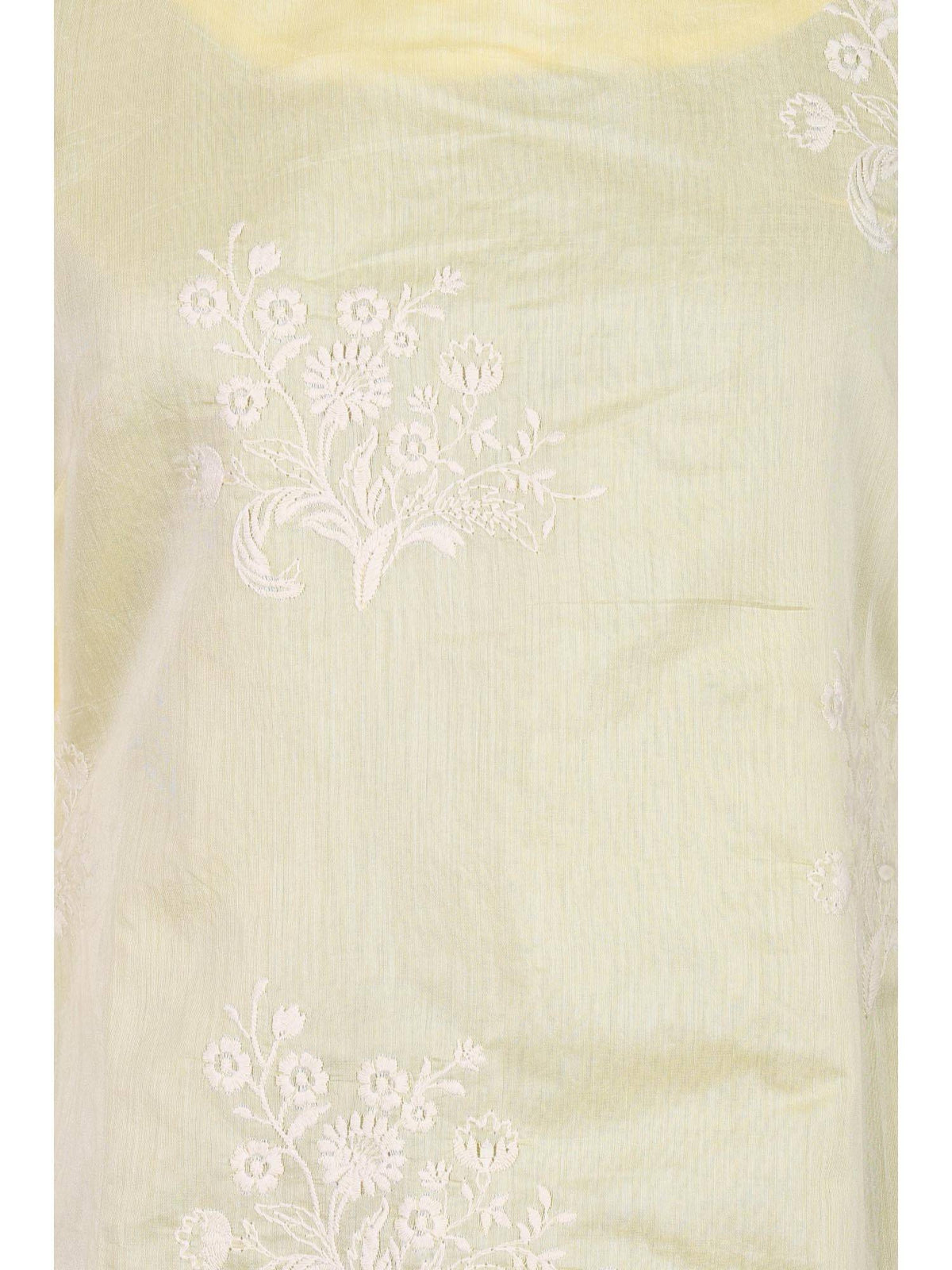 Yellow Embroidered Chanderi Straight Kurta | KDG - view 2