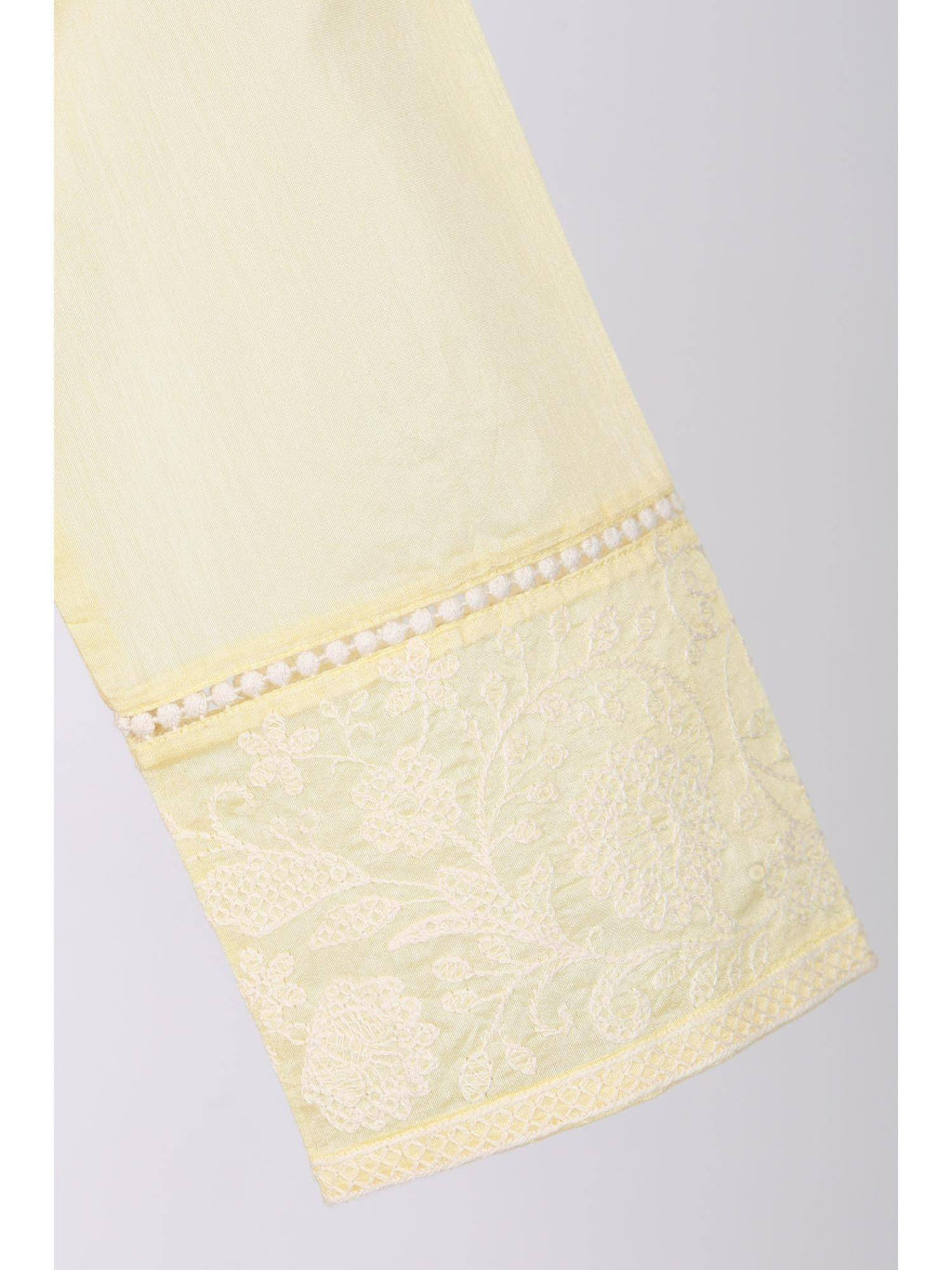 Yellow Embroidered Chanderi Straight Kurta | KDG - view 7